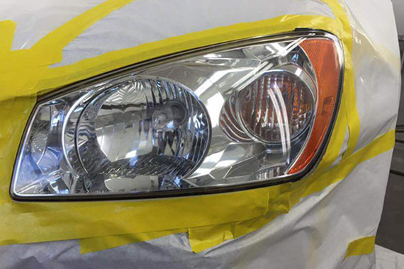 Clean headlight after service